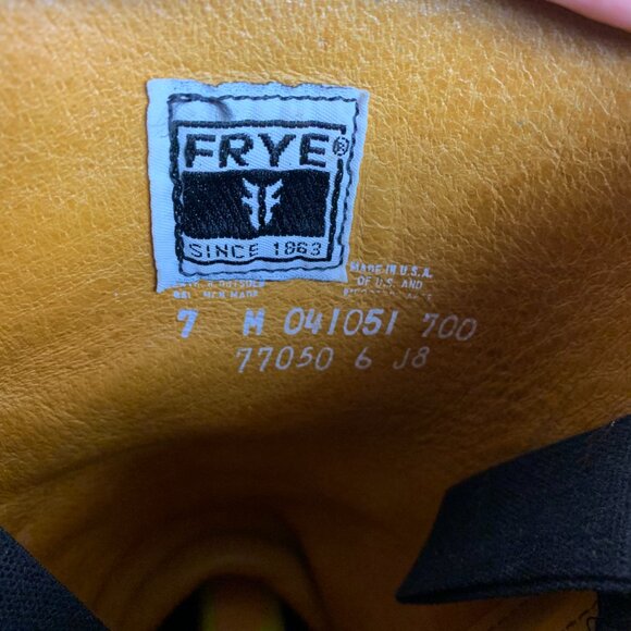 Frye Vintage 70s Campus Boots 7 Brown Distressed Leather Boho Chunky Block Heel - Picture 11 of 16